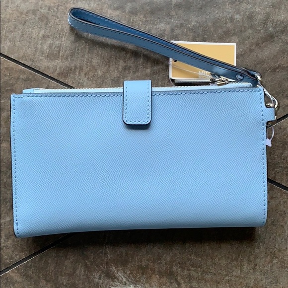 MICHAEL KORS LG DOUBLE ZIP WRISTLET Vista Blue - Picture 6 of 16